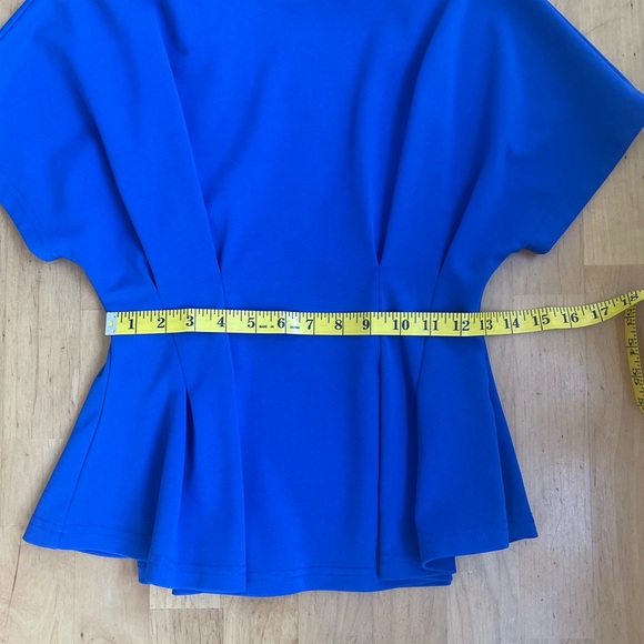 Gracia Blue Blouse Top with Synched Waist Size Small - Picture 8 of 9